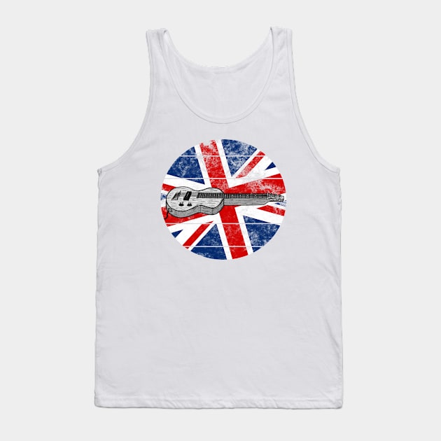 Lap Steel Guitar UK Flag Slide Guitarist British Musician Tank Top by doodlerob